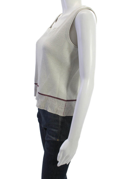 St. John Sport Women Beige Floral Full Zip Cardigan 3/4 Sleeve Size PP