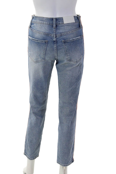 Pistola Womens Ankle Cropped Striped High Rise Blue Jeans Size 25