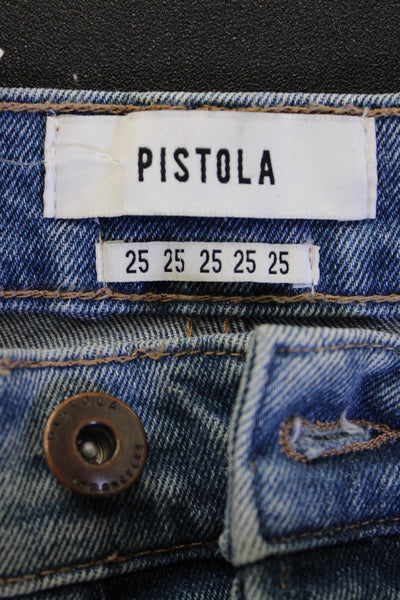 Pistola Womens Ankle Cropped Striped High Rise Blue Jeans Size 25