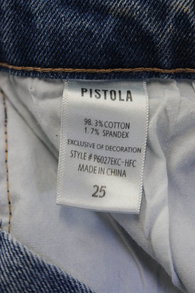 Pistola Womens Ankle Cropped Striped High Rise Blue Jeans Size 25
