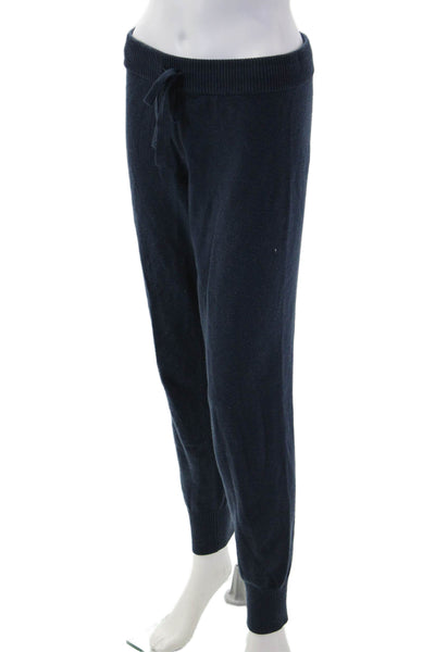 Lake Womens Jogger Sweatpants Dark Blue Drawstring Polyester Acrylic Size S