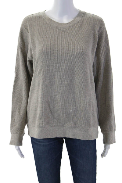 Everlane Women Gray 100% Cotton Pullover Sweatshirt Long Sleeve Size M