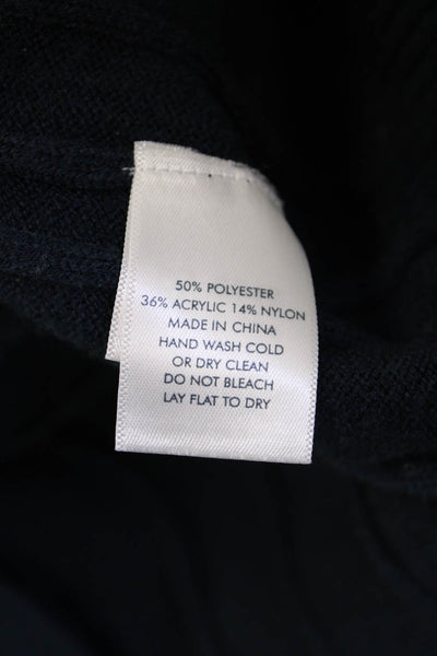 Lake Womens Cardigan V-Neck Dark Blue Button Long Sleeve Size S