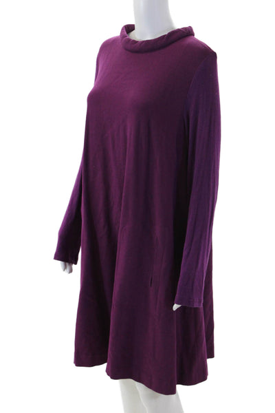 Me + Em Womens Sweater Dress Purple Mock Neck Long Sleeve Midi Size 2XL