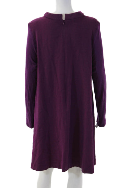 Me + Em Womens Sweater Dress Purple Mock Neck Long Sleeve Midi Size 2XL