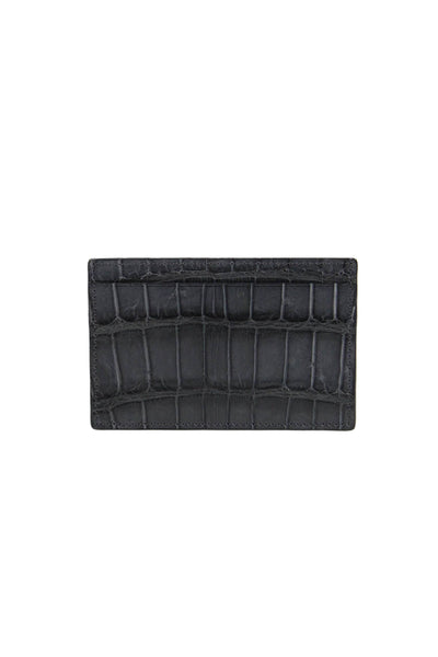 Sergio Rossi Womens Embossed Leather Card Holder Wallet Grey