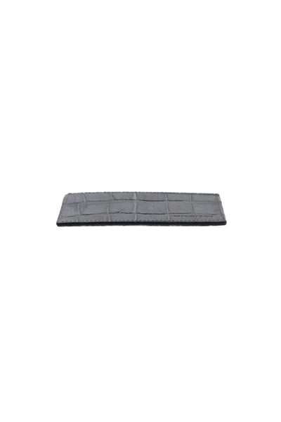 Sergio Rossi Womens Embossed Leather Card Holder Wallet Grey