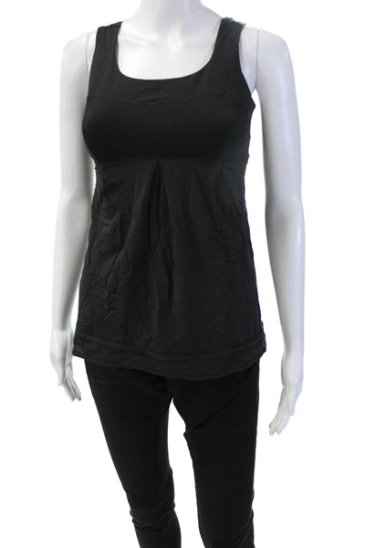 Lululemon Womens Black Basic Nylon Blend Sleeveless Square Neck Tank Size XS