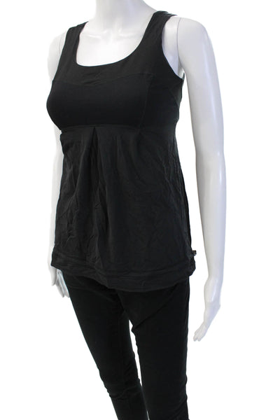 Lululemon Womens Black Basic Nylon Blend Sleeveless Square Neck Tank Size XS