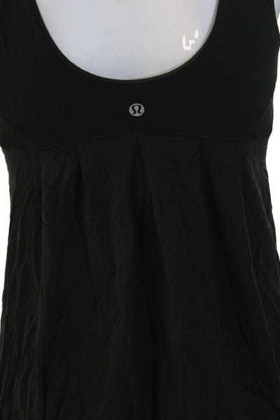 Lululemon Womens Black Basic Nylon Blend Sleeveless Square Neck Tank Size XS