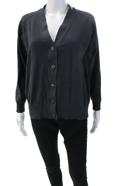 Zara Womens Cardigan Sweater V Neck Black Long Sleeve Size S