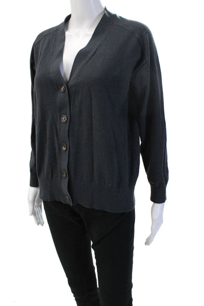 Zara Womens Cardigan Sweater V Neck Black Long Sleeve Size S