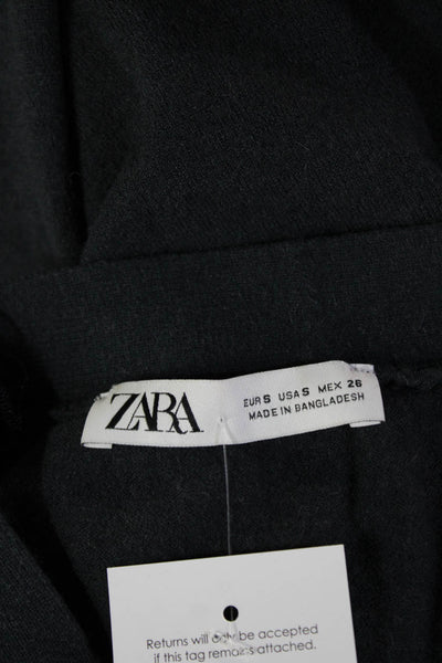 Zara Womens Cardigan Sweater V Neck Black Long Sleeve Size S