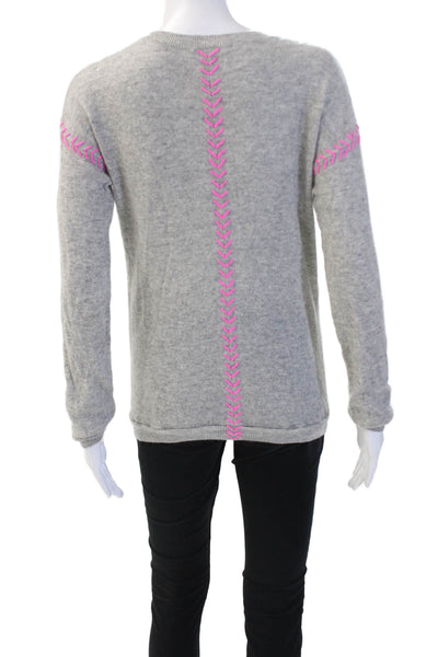 Aqua Cashmere Women Gray Crew Neck Pullover Sweater 50% Modal Cotton Size XS