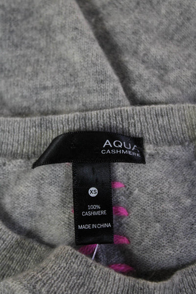 Aqua Cashmere Women Gray Crew Neck Pullover Sweater 50% Modal Cotton Size XS