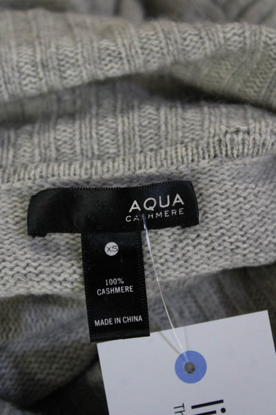 Aqua Cashmere Womens Gray 100% Cashmere Turtleneck Pullover Sweater Size XS