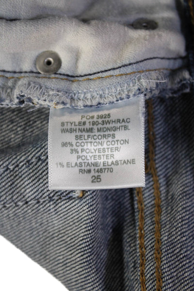 Re/Done Womens Ankle Cropped Straight Jeans Dark Blue Mid Rise Size 25