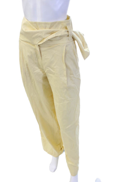 IRO Womens Paperbag Tie Waist Pants Beige Size 34