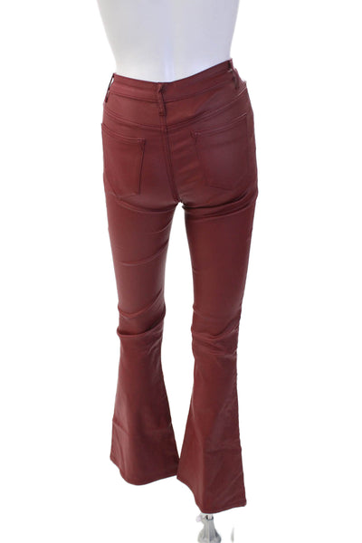 Edikted Womens Red Mid Rise Pants Button 30in Inseam Size S