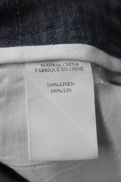 Theory Mens Chino Shorts Dark Gray Linen Button Size 32