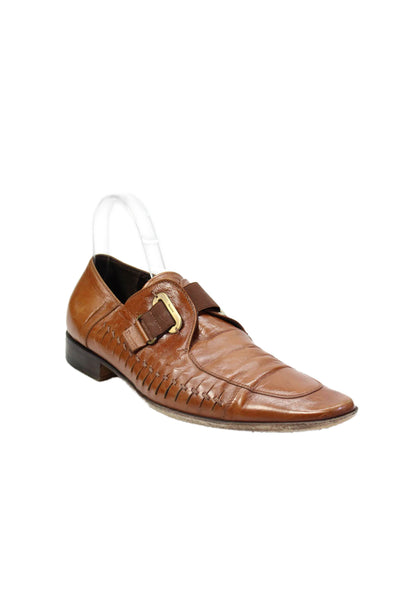 Cesare Paciotti Mens Leather Pointed Toe Dress Shoes Brown Size 8 Wide