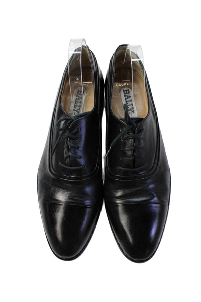 Bally Mens Leather Lace Up Oxford Dress Shoes Black Sie 10.5 D