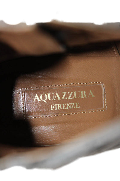 Aquazzura Womens Velvet Brocade Print Ankle Boots Brown Size 36 6