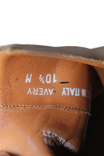 Faconnable Mens Suede Stretch Inset Avery Ankle Boots Brown Size 10.5 Medium