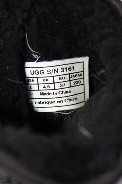 Ugg Womens Classic Short Sparkle Sequined Ankle Boots Black Size 6