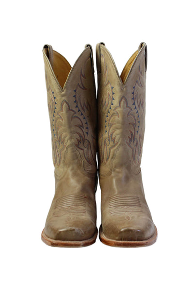 Nocona Boots Mens Leather Mid Calf Cowboy Boots Beige Size 11 D