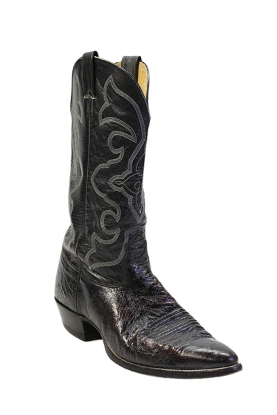Nocona Boots Mens Leather Pointed Toe Cowboy Boots Black Size 10 D
