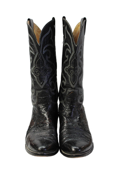 Nocona Boots Mens Leather Pointed Toe Cowboy Boots Black Size 10 D
