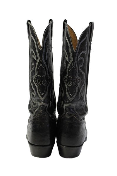 Nocona Boots Mens Leather Pointed Toe Cowboy Boots Black Size 10 D