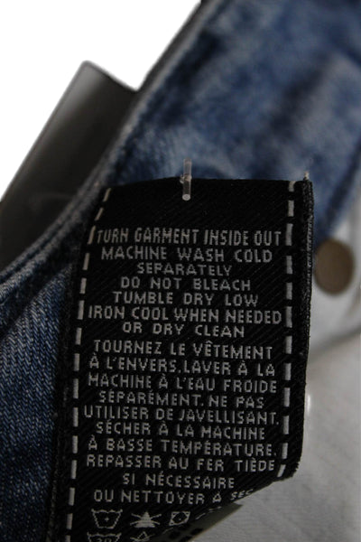 7 For All Mankind Women Cropped Straight Light Blue Jeans Size 28
