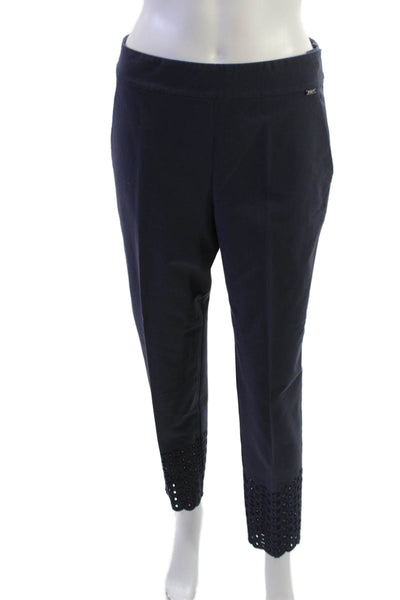 St. John Women Ankle Cropped Dress Pants Dark Blue Zip Size 4