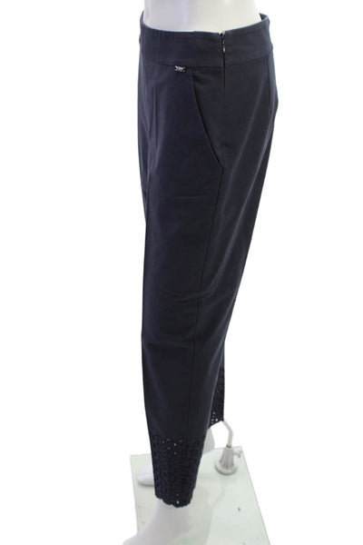 St. John Women Ankle Cropped Dress Pants Dark Blue Zip Size 4