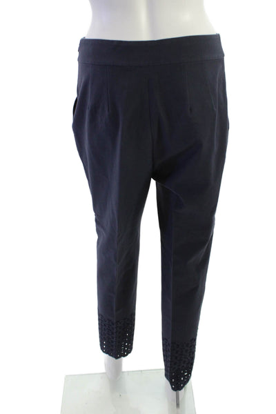 St. John Women Ankle Cropped Dress Pants Dark Blue Zip Size 4