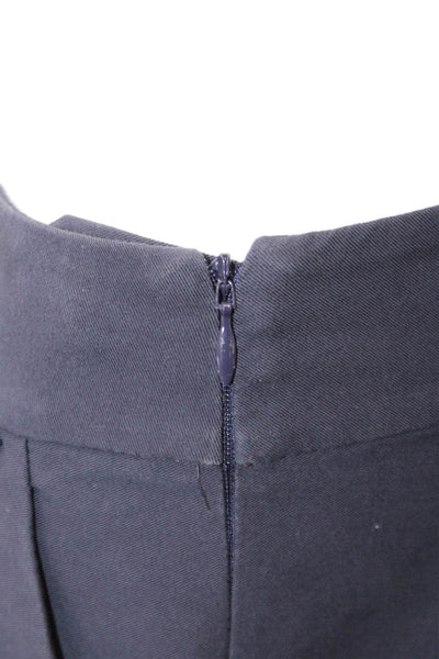 St. John Women Ankle Cropped Dress Pants Dark Blue Zip Size 4