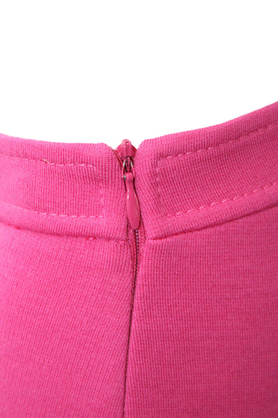 St. John Women Ankle Cropped Pants Pink Wool Blend Zip 27in Size 2