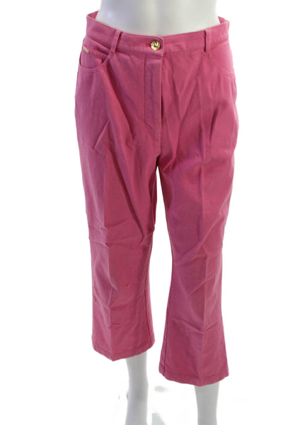 St. John Sport By Marie Gray Womens Pink Cropped Pants Mid Rise Wool Size 6