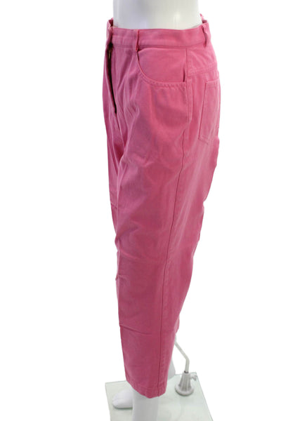 St. John Sport By Marie Gray Womens Pink Cropped Pants Mid Rise Wool Size 6