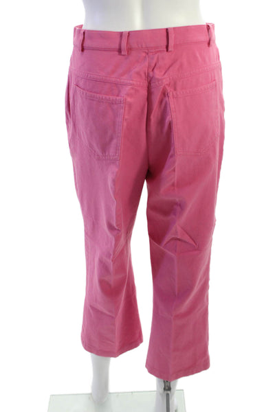 St. John Sport By Marie Gray Womens Pink Cropped Pants Mid Rise Wool Size 6