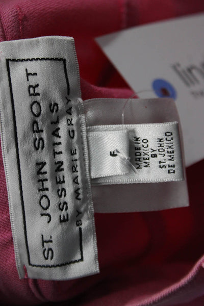 St. John Sport By Marie Gray Womens Pink Cropped Pants Mid Rise Wool Size 6