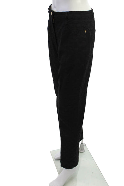 St John Sport Marie Gray Women Dress Pants Black Herringbone Size 6