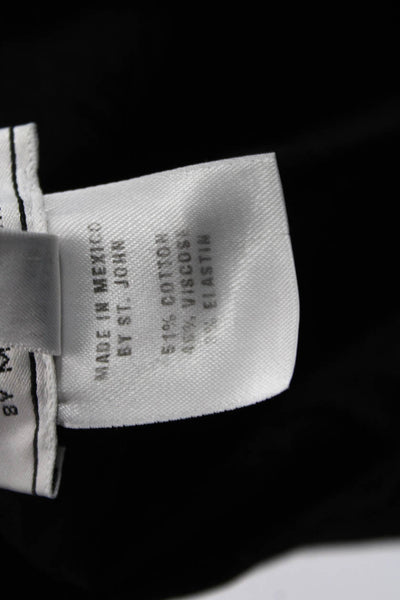 St John Sport Marie Gray Women Dress Pants Black Herringbone Size 6
