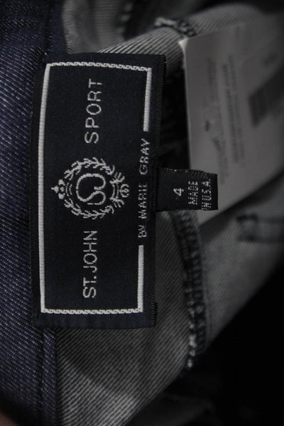St. John Sport By Marie Gray Women Dark Blue Ankle Cropped Pants Size 4