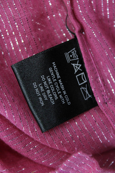 Kondi Womens Bohemian Pink Button Up Blouse Long Sleeve Cotton Size XS