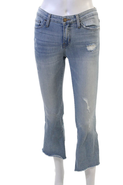 Flying Monkey Women Cropped Flared Light Blue Jeans Low Rise Inseam 26 Size 24