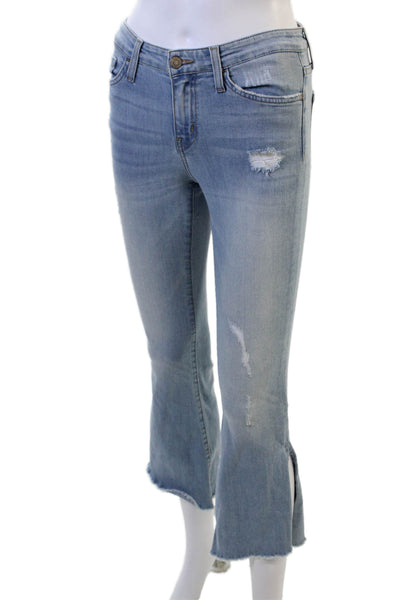 Flying Monkey Women Cropped Flared Light Blue Jeans Low Rise Inseam 26 Size 24