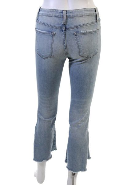 Flying Monkey Women Cropped Flared Light Blue Jeans Low Rise Inseam 26 Size 24